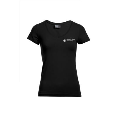 Frauen Slim Fit T-Shirt mit V Ausschnitt Miniaturansicht
